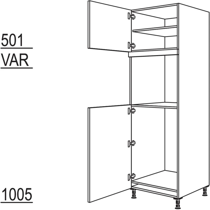 nobilia XL-Geräte-Umbau Kühlautomat und Backofen G88O-2X 60 cm