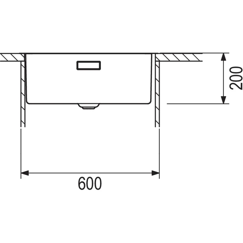 RODI: Einbauspüle Una 57 N, Edelstahl, flächenbündiger Einbau möglich 87836 55 cm