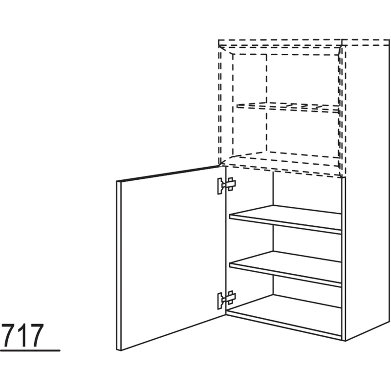 nobilia Highboard für Regaleinsatz Case HBBDC45-130 45 cm