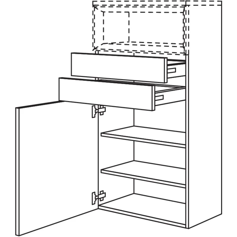 nobilia Highboard für Regaleinsatz Case HBB2SC50-130 50 cm