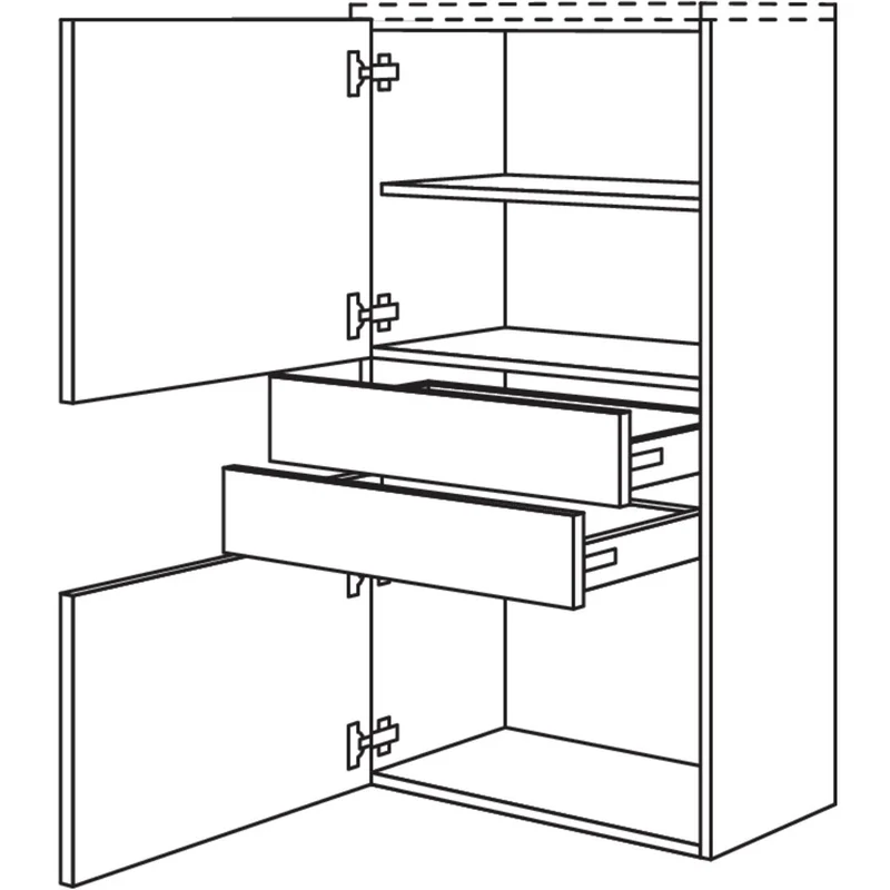 nobilia Highboard HBB2S50-130 50 cm