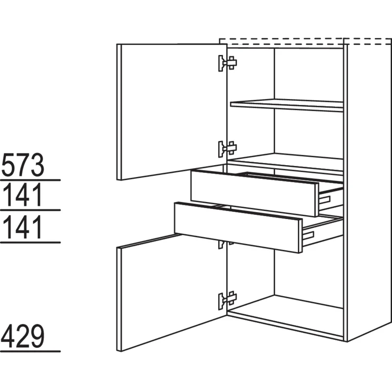 nobilia Highboard HBB2S40-130 40 cm