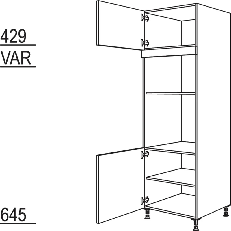 nobilia XL-Geräte-Umbau Backofen und Mikrowelle GMO-2X 60 cm