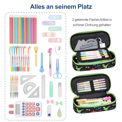 Bagseri Federmäppchen Jungen - Große Kinder Federtasche für Kita und Schule
