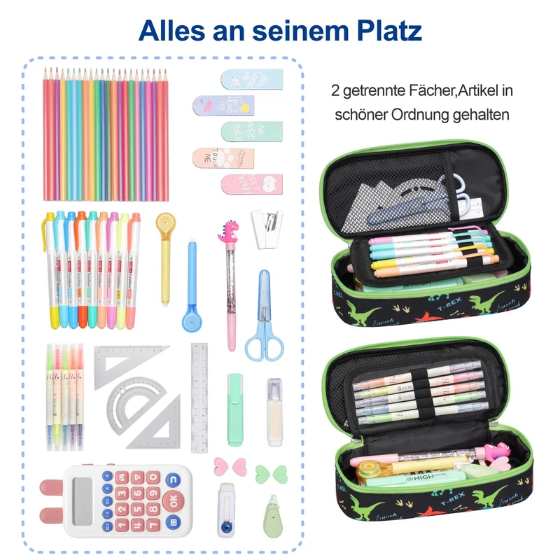 Bagseri Federmäppchen Jungen - Große Kinder Federtasche für Kita und Schule