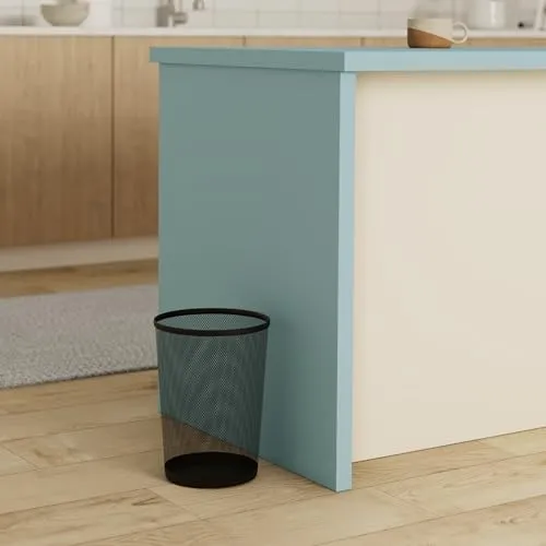 Zuvo Abfalleimer aus Drahtgeflecht, schwarzer Metalldraht, Mülleimer für Büro, Zuhause, Schlafzimmer, Höhe 25,7 cm, Breite 25,4 cm, 16 Liter, Schwarz