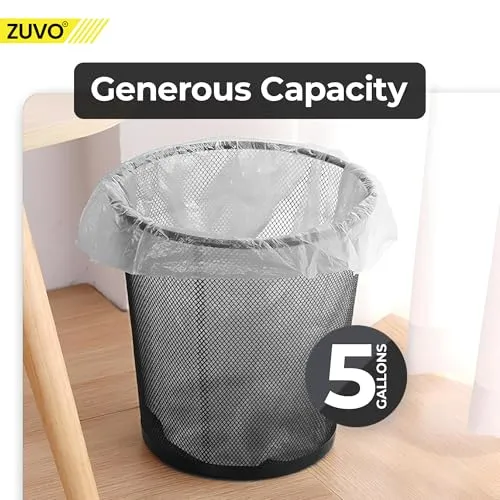 Zuvo Abfalleimer aus Drahtgeflecht, schwarzer Metalldraht, Mülleimer für Büro, Zuhause, Schlafzimmer, Höhe 25,7 cm, Breite 25,4 cm, 16 Liter, Schwarz