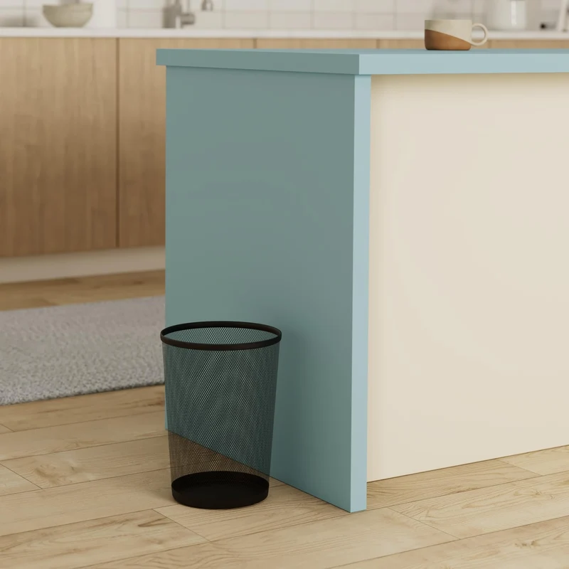 Zuvo Abfalleimer aus Drahtgeflecht, schwarzer Metalldraht, Mülleimer für Büro, Zuhause, Schlafzimmer, Höhe 25,7 cm, Breite 25,4 cm, 16 Liter, Schwarz