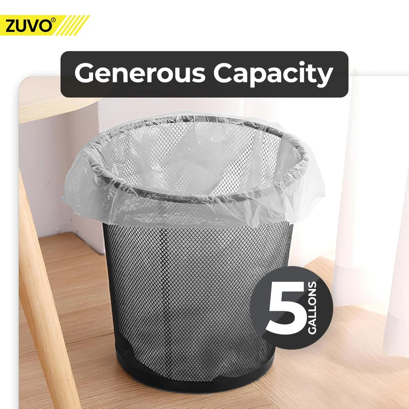 Zuvo Abfalleimer aus Drahtgeflecht, schwarzer Metalldraht, Mülleimer für Büro, Zuhause, Schlafzimmer, Höhe 25,7 cm, Breite 25,4 cm, 16 Liter, Schwarz