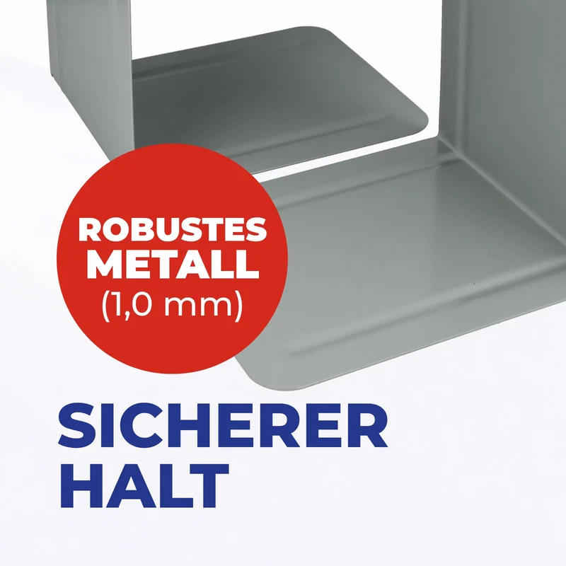 Westcott Buchstützen Grau (2er-Pack) | Metall 130 x 240 x 140 mm | Stabile Buchhalter für Bücher oder Ordner | Robuste Bücherständer mit 1,0 mm Materialstärke für Büro & Haushalt | E-10243 00