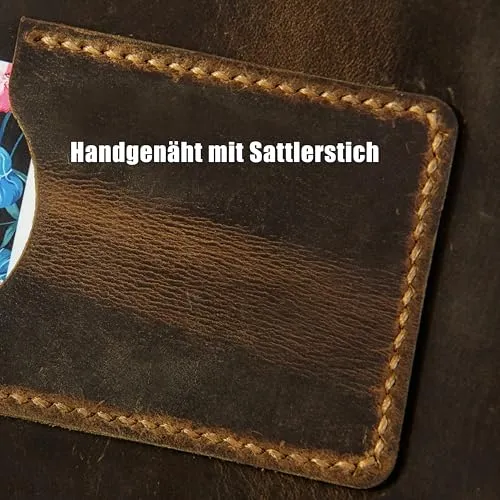A4 Ledermappe Ringbuch, Vollnarbenleder Ordner mit 4-Ring Mechanik