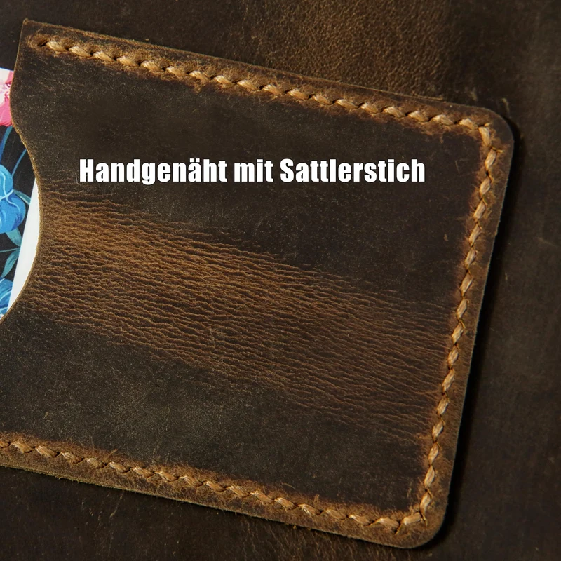 A4 Ledermappe Ringbuch, Vollnarbenleder Ordner mit 4-Ring Mechanik