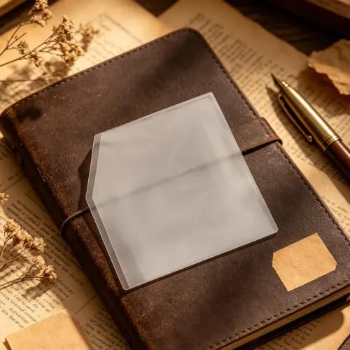 HEMOTON 20 Stück Transparente Pvc Selbstklebende Tasche für Notizbücher und Journale mit Glatter Oberfläche für Büroorganisation und Schnellen Zugriff mit Einer Hand
