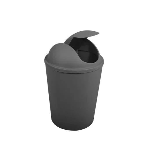 MSV Abfalleimer AKO 5,5 l mit Klappdeckel grau