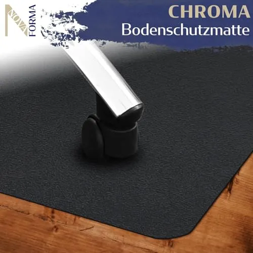 Bodenschutzmatte Chroma aus PE-Kunststoff - Stuhlmatte 90x120 cm Schwarz