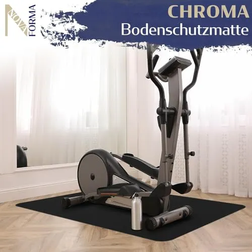 Bodenschutzmatte Chroma aus PE-Kunststoff - Stuhlmatte 90x120 cm Schwarz