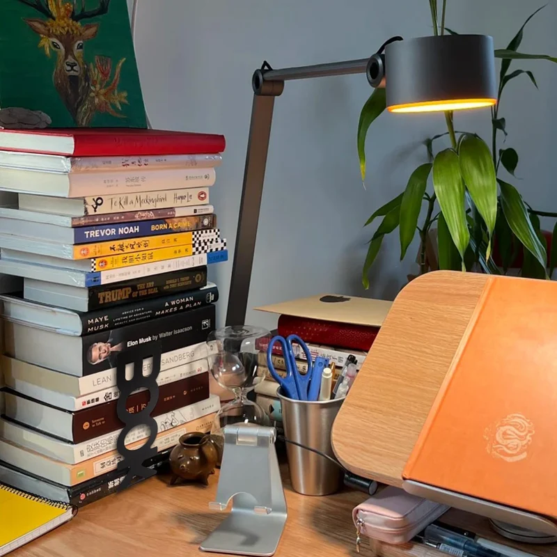 4 Stück, Weiß & Schwarz，Buchstützen für Regale Metall