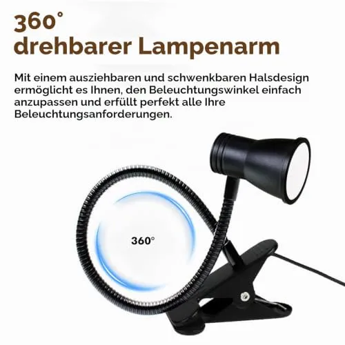 GBKDQQ 2 Stück Leselampe Bett Klemme, Dimmbare LED Schreibtischlampe mit 3 Farbtemperaturen, USB Tischlampe mit Kabel, Klemmlampe Bett mit Schalter für Schlafzimmer, Schreibtisch