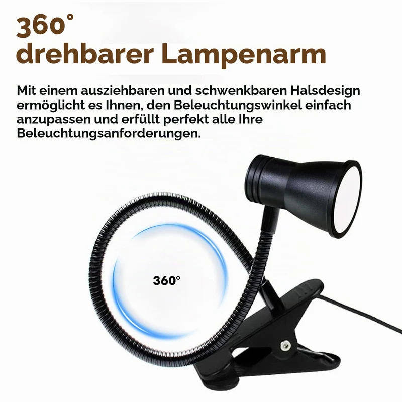 GBKDQQ 2 Stück Leselampe Bett Klemme, Dimmbare LED Schreibtischlampe mit 3 Farbtemperaturen, USB Tischlampe mit Kabel, Klemmlampe Bett mit Schalter für Schlafzimmer, Schreibtisch