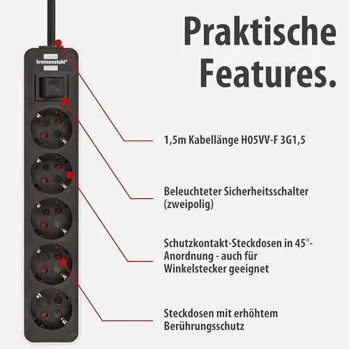 Brennenstuhl Ecolor Steckdosenleiste 5-Fach