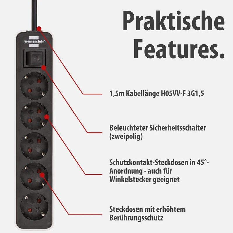 Brennenstuhl Ecolor Steckdosenleiste 5-Fach