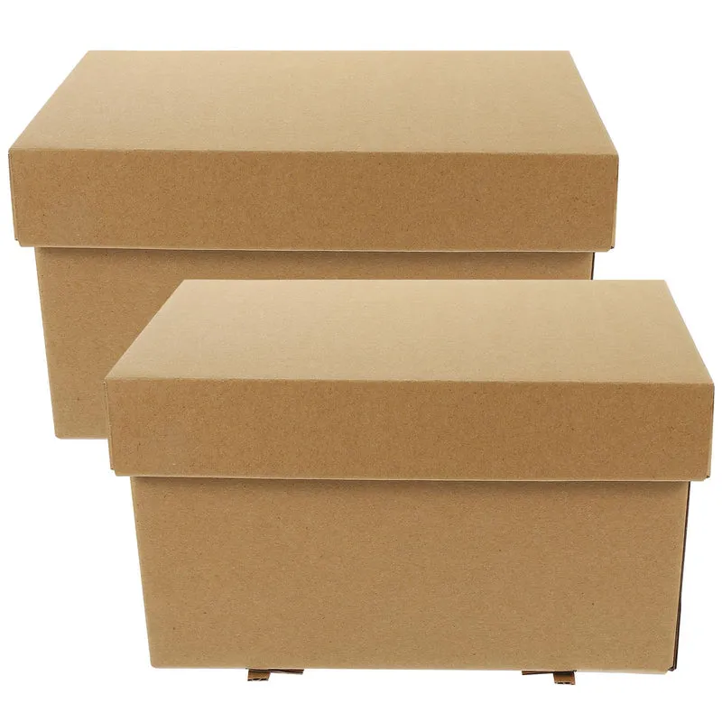 Veemoon 2 Stück Papier Aufbewahrungsbox mit Deckel Große Kapazität Praktischer Organizer für Büro und Tägliche Ablage Stabil und Formbeständig