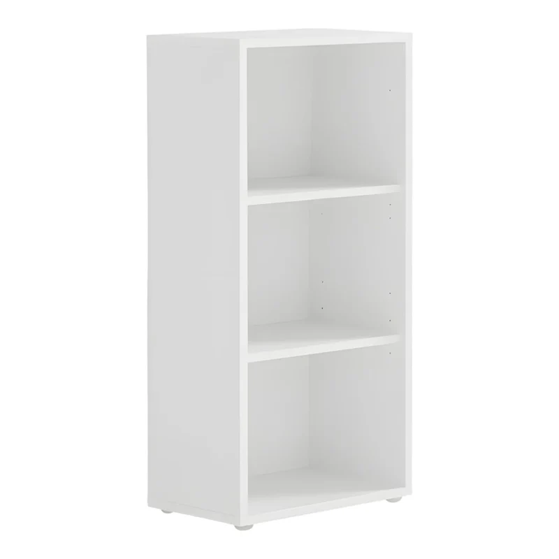 moebel-dich-auf Aktenschrank TABOR 2 abschließbar Highboard Büroschrank 2 Türen 6 offene Fächer Korpus weiß Front weiß matt