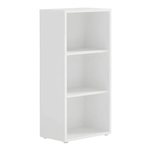 moebel-dich-auf Aktenschrank TABOR 2 abschließbar Highboard Büroschrank 2 Türen 6 offene Fächer Korpus weiß Front weiß matt