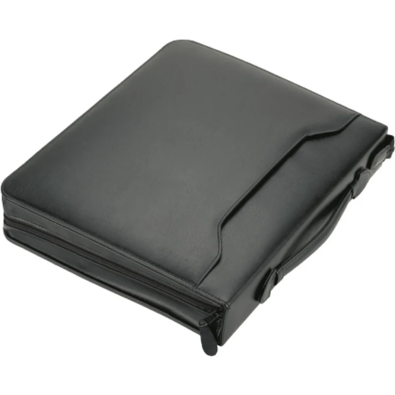ALASSIO 31502 Ringbuchmappe A4 RIMINI, Schreibmappe 37 x 31 x 6 cm, Schwarz