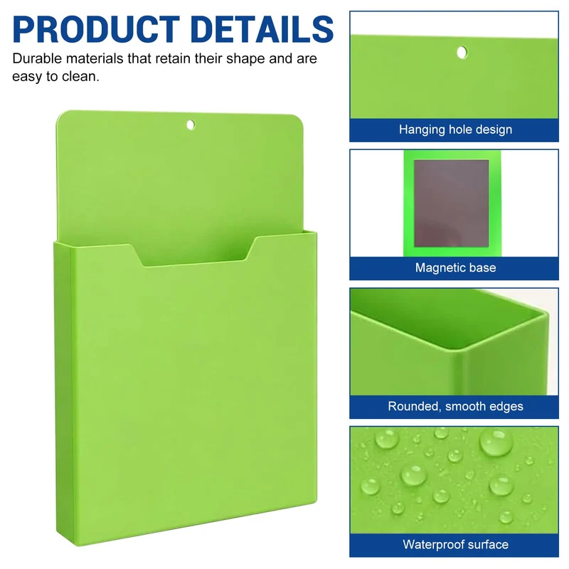 A4 Color-Coded Magnetic File Storage Pocket, Zeitschriftenhalter Wand (E)