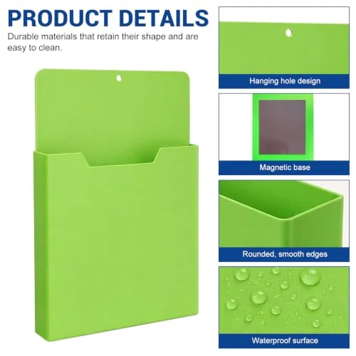 A4 Color-Coded Magnetic File Storage Pocket, Zeitschriftenhalter Wand (E)
