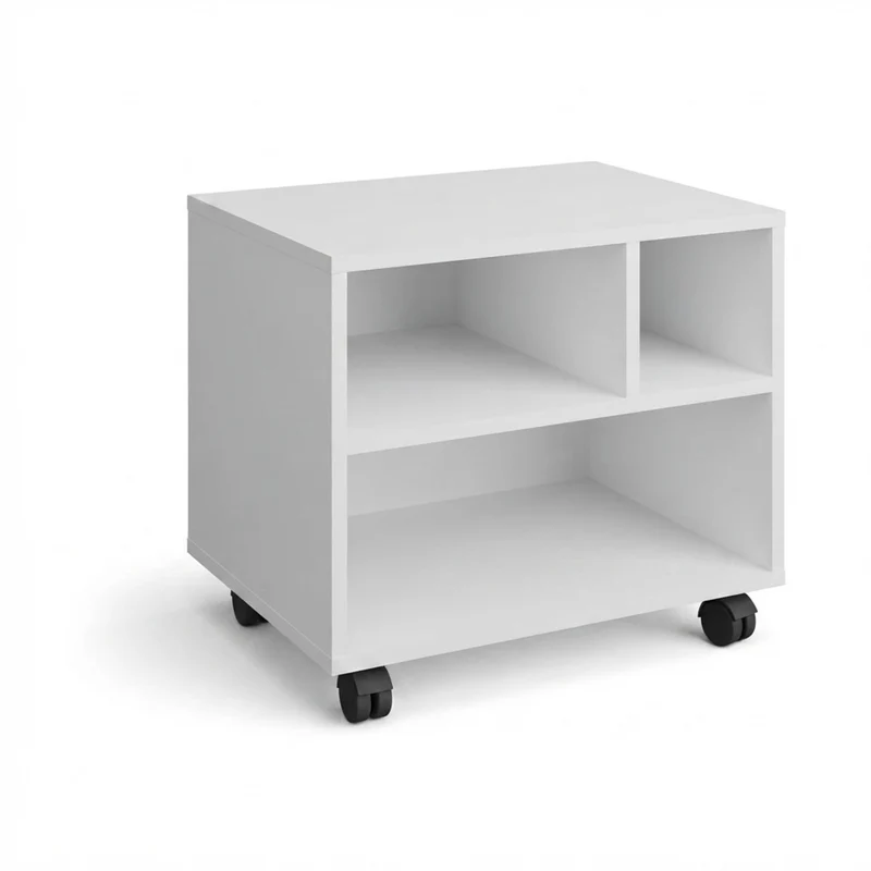 Relaxdays Rollcontainer mit 3 Fächern, Büro Beistellcontainer, mit Rollen, Büroschrank, HxBxT: 35,5 x 40 x 30 cm, weiß