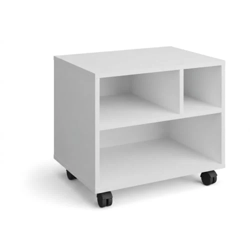 Relaxdays Rollcontainer mit 3 Fächern, Büro Beistellcontainer, mit Rollen, Büroschrank, HxBxT: 35,5 x 40 x 30 cm, weiß