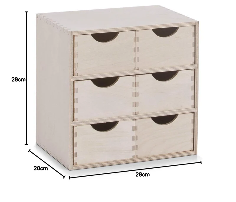 Zeller 13192 Schubladenelement, 6-er, Birke 28 x 20 x 28 cm, Sonstige