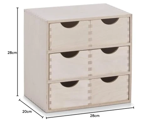 Zeller 13192 Schubladenelement, 6-er, Birke 28 x 20 x 28 cm, Sonstige