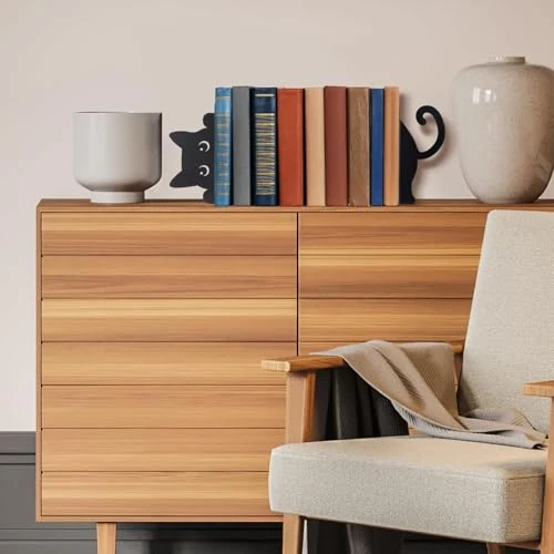 Buchstützen aus Metall, 2 Stück kreative Katze Bücherstütze Schwarz, dekorative Buchhalter im Katzen-Design, für Regal, Schule, Büro und Zuhause, Geschenk für Katzenliebhaber und Leseenthusiasten