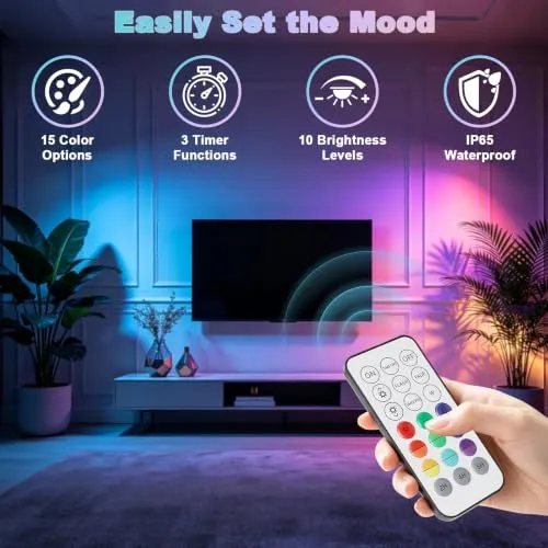 6W RGB LED Klemmspot mit Fernbedienung, IP65 Wasserdicht RGB-Lichter