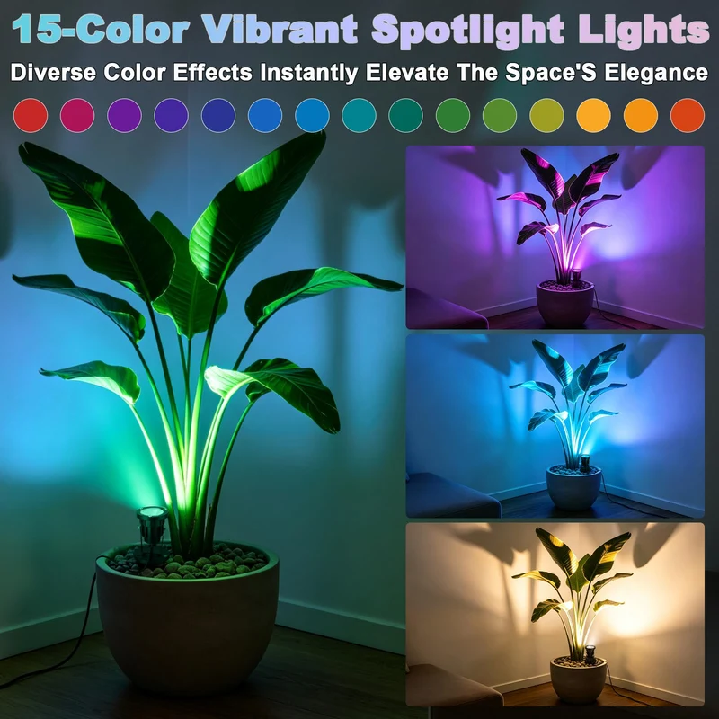 6W RGB LED Klemmspot mit Fernbedienung, IP65 Wasserdicht RGB-Lichter