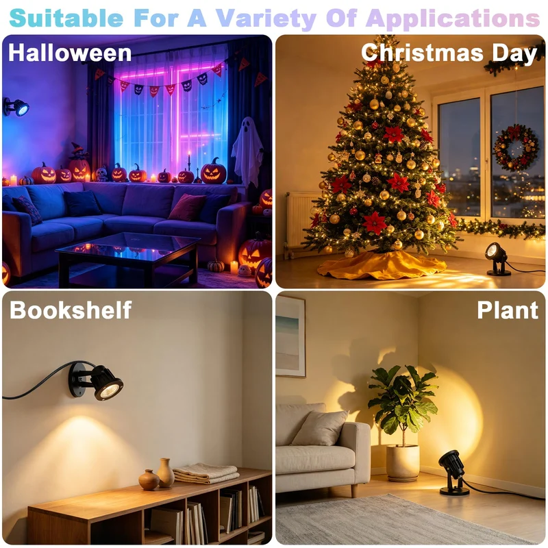 6W RGB LED Klemmspot mit Fernbedienung, IP65 Wasserdicht RGB-Lichter