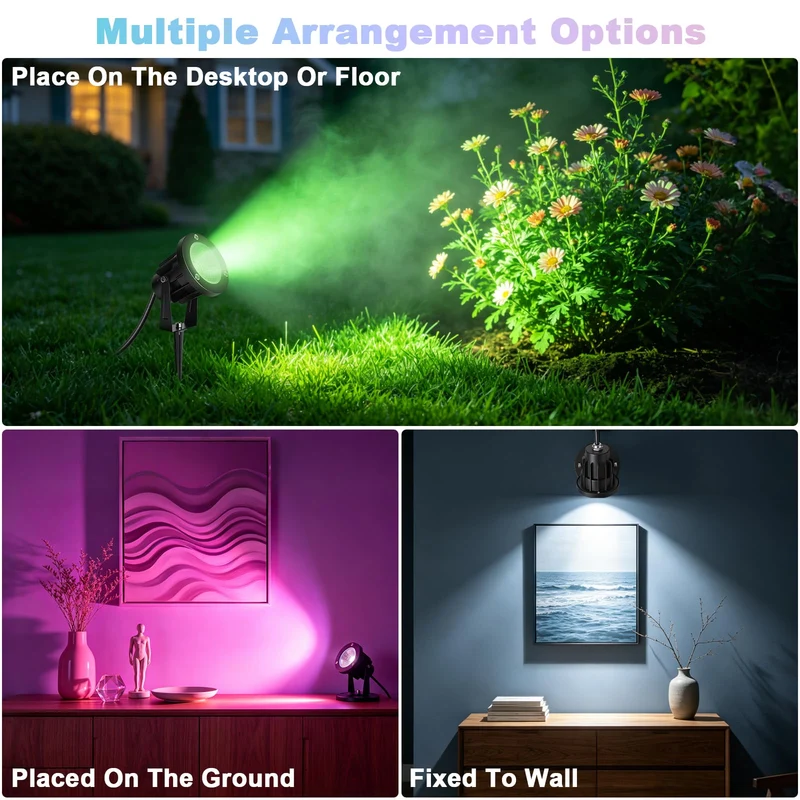 6W RGB LED Klemmspot mit Fernbedienung, IP65 Wasserdicht RGB-Lichter