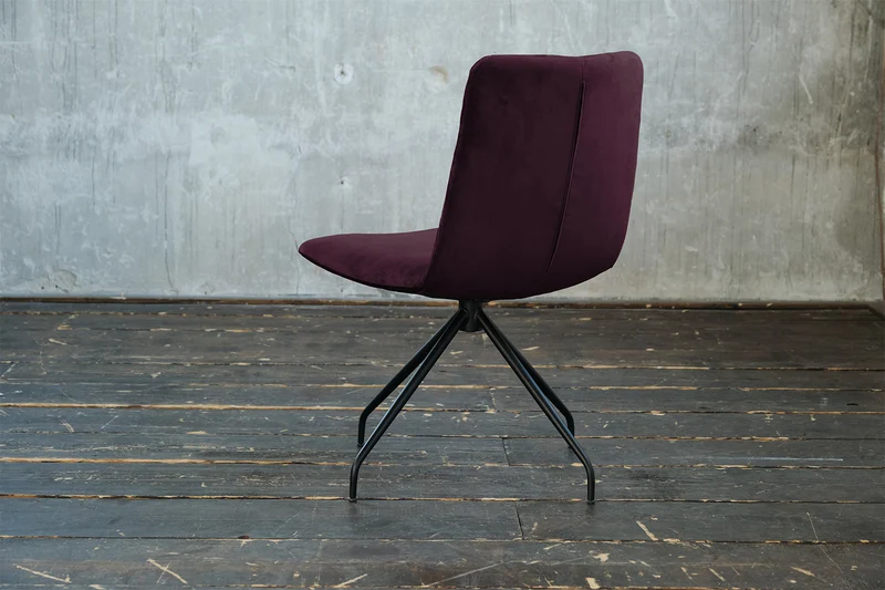 KAWOLA Stuhl NEW CHARME Drehstuhl Esszimmerstuhl Velvet purple
