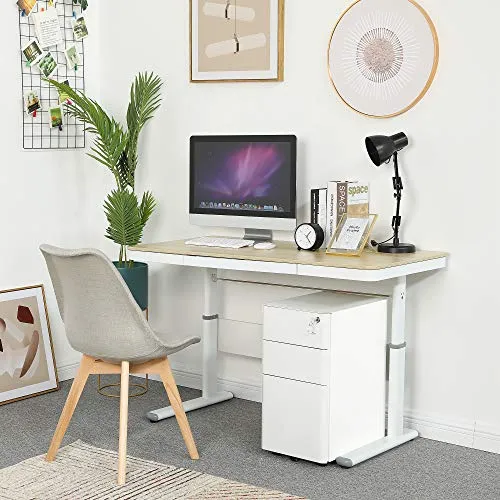 YITAHOME Rollcontainer mit 3 Schubladen, Metall Abschließbar Aktenschrank für A4, Legal, Letter, Mobiler Büroschrank mit Rollen für Home-Office, Hängeregistratur, 45 x 30 x 61cm, Weiß