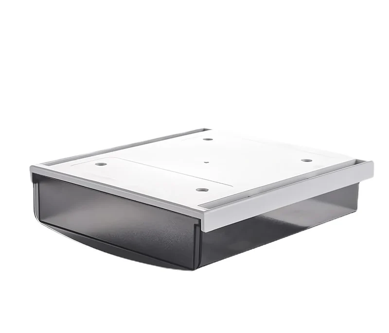 TUKA Unterschreibtisch-Schubladen 24x21x8cm, Selbstklebende Schubladen, Versteckte Unterbauschublade Aufbewahrungsbox unter Schreibtisch, Utensilien Stiftebox Matte Schwarz TKD8606-1X
