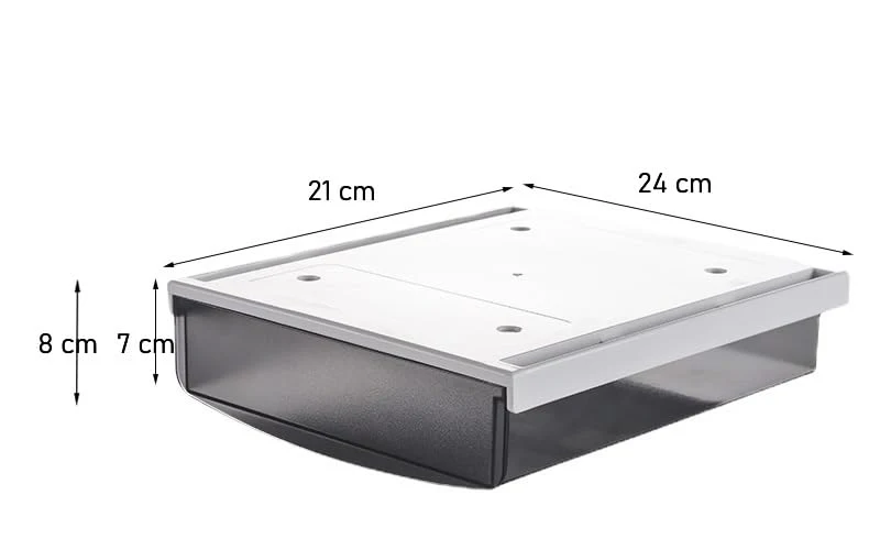 TUKA Unterschreibtisch-Schubladen 24x21x8cm, Selbstklebende Schubladen, Versteckte Unterbauschublade Aufbewahrungsbox unter Schreibtisch, Utensilien Stiftebox Matte Schwarz TKD8606-1X