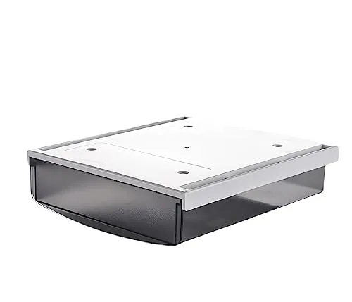 TUKA Unterschreibtisch-Schubladen 24x21x8cm, Selbstklebende Schubladen, Versteckte Unterbauschublade Aufbewahrungsbox unter Schreibtisch, Utensilien Stiftebox Matte Schwarz TKD8606-1X