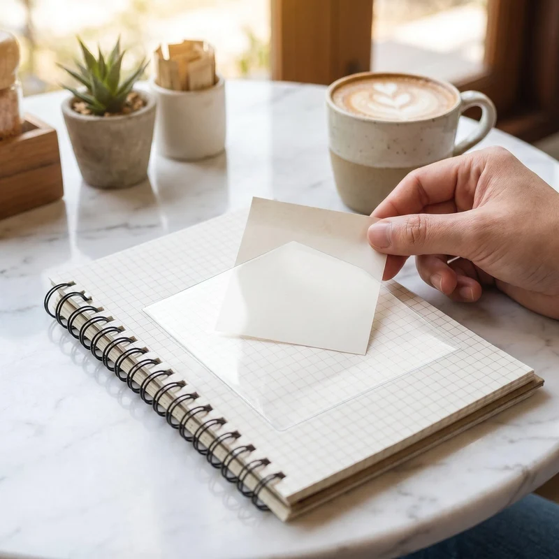 Zerodeko 20 Stück Transparente Pvc Klebehülle für Journale und Notizbücher mit Glatter Oberfläche und Einfachem Einhändigem Gebrauch zur Büroorganisation