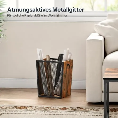 HOOBRO Mülleimer 17 L, Papierkorb im Industrial-Design