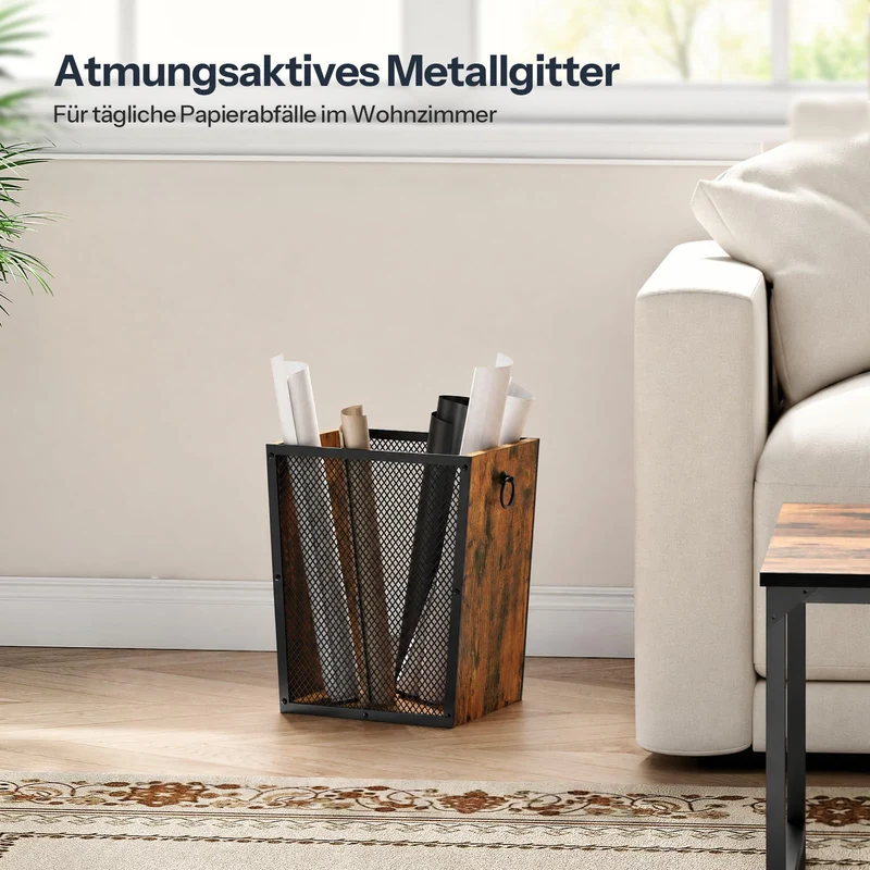HOOBRO Mülleimer 17 L, Papierkorb im Industrial-Design