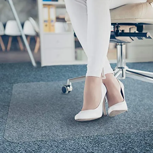 CASA PURA Bodenschutzmatte Transparent für Kurzflor-Teppich | Schreibtischstuhl Unterlage für Büro und Wohnen | Bodenmatten wahlweise für Teppich/Hartböden (75x120 cm)