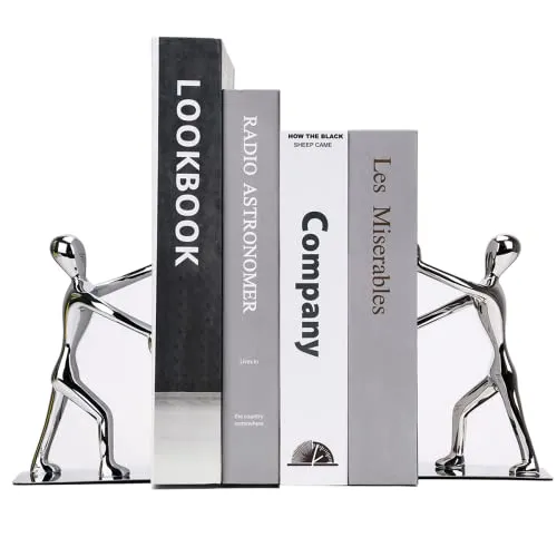 MerryNine Robuste Kung-Fu-Mann-Buchstützen aus Edelstahl, Buchstütze aus Edelstahl, kreativer Buchschutz aus Metall für die Dekoration der Heimbüro-Bibliothek, modisches Geschenk